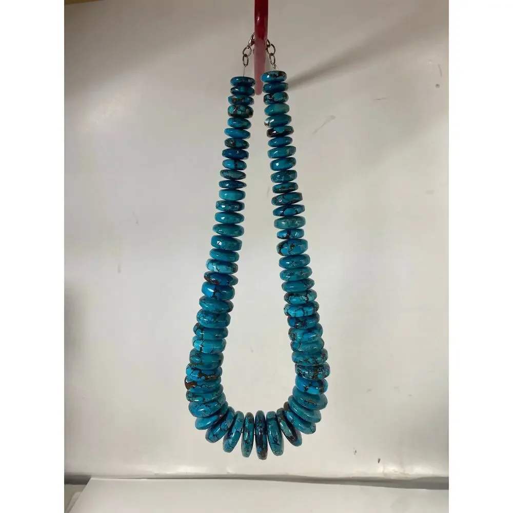 Graduated Blue Turquoise NuggetsNecklace and Braclet - Picture 3 of 10